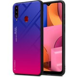 Cadorabo Ohišje, združljiv s Samsungom v vijolični - rdeči - dvobarvni zaščitni pokrov iz silikona TPU in hrbta iz kaljenega stekla, (20573419) | Shoptok.si