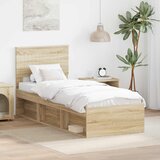  Krevetna konstrukcija s uzglavljem Sonoma hrast 75 x 190 cm | shoptok.hr