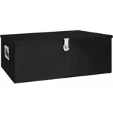 vidaXL Škatla za shranjevanje črna 100x55x37 cm aluminij