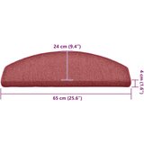 vidaXL Otirači za stepenice 30 kom crveni 65x24x4 cm | shoptok.hr