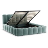Micadoni Mentol zeleni tapecirani bračni krevet s prostorom za odlaganje s podnicom 160x200 cm Lupine – | shoptok.hr
