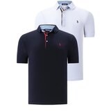 Dewberry DOUBLE SET T8582 MEN'S T-SHIRT-NAVY-WHITE | Shoptok.si