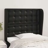  Uzglavlje s ušima crno 83 x 23 x 118/128 cm od umjetne kože Cijene