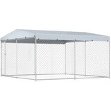 Vanjski kavez za pse s krovom 382x382x225 cm Cijene