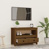 TV ormarić boja meda 79 x 35 x 52 cm od masivne borovine | Eponuda.com