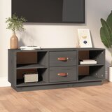 TV ormarić sivi 100x34x40 cm od masivne borovine | shoptok.hr