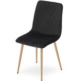  TURIN stolica - crni baršun / noge u boji drveta x 3 | shoptok.hr
