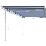 vidaXL Avtomatsko zložljiva tenda s stebrički 5x3 m modra in bela Cene