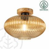 PLAFONSKA svetiljka MILOU WOOD 1xE27/15W/230V hrast/dimljeno bež prečnik 29 cm | Eponuda.com
