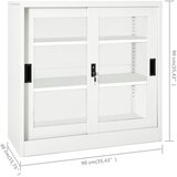Ormarić s kliznim vratima bijeli 90 x 40 x 90 cm čelični | shoptok.hr