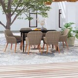  7-dijelni vrtni blagovaonski set s jastucima smeđi | shoptok.hr