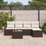  6-delni set vrtnih kavčev z blazinami Rjav Poli Ratan, (22093985) | Shoptok.si