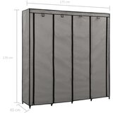  Ormar s 4 odjeljka sivi 175 x 45 x 170 cm | shoptok.hr