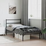  Metalni okvir za krevet s uzglavljem crni 100x200 cm | shoptok.hr