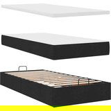  Otomanski okvir kreveta s madracima crni 200x200cm od tkanine | shoptok.hr