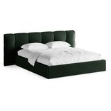 Micadoni Tamno zeleni tapecirani bračni krevet s prostorom za odlaganje s podnicom 180x200 cm Eric – Cijene