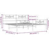  Metalni okvir kreveta uzglavlje i podnožje crni 200x200 cm | shoptok.hr