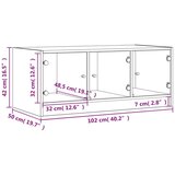 vidaXL Stolić za kavu sa staklenim vratima crni 102 x 50 x 42 cm | shoptok.hr