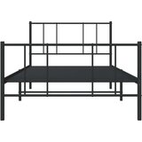 Metalni okvir kreveta uzglavlje i podnožje crni 100x190 cm | shoptok.hr