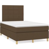 vidaXL Box spring postelja z vzmetnico temno rjav 120x200 cm blago, (20930625) Cene