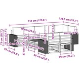  Set vanjskih sofa 9 kom. Prirodna i antracit Poliester | shoptok.hr