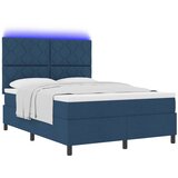 Krevet s opruga kutije s LED trakama Plava 160 x 200 cm tkanina | shoptok.hr