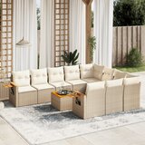  The Living Store Vrtna sedežna garnitura 11-delna z blazinami bež poli ratan - Vrtna Sedežna Garniture, (21452637) | Shoptok.si