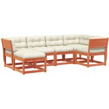  The Living Store Vrtna sedežna garnitura 6-delna z blazinami voščeno rjava - Vrtna Sedežna Garnitura, (21451611) | Shoptok.si