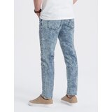 Ombre Men's slim fit denim pants with stitching at the knees - blue | Eponuda.ba