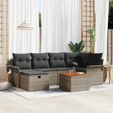  Sjedeća garnitura za vrt 7 kom. Siva Poli ratan 55 x 55 x 37 cm | Shoptok.si