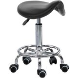 HOMCOM Višinsko nastavljiv stolček s petimi kolesi in ergonomsko oblazinjenim sedežem iz pene, 36,5x37,5x51-66cm, črn, (20745182) | Shoptok.si