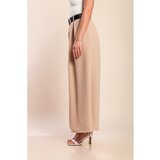 Fenzy Elegantne Dolge Hlače S Pasom, Bež | Shoptok.si