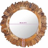  Zidno ogledalo od tikovine 60 cm okruglo | shoptok.hr