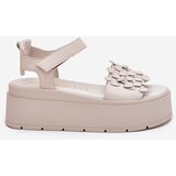 CheBello Ladies Leather Sandals On Platform Beige 4701 | ePonuda.com