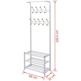 vidaXL stojalo za Oblačila s Prostorom za Čevlje 68x32x182,5 cm Belo | Shoptok.si