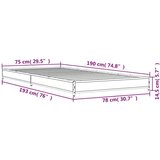 vidaXL Okvir za krevet boja hrasta 75x190 cm konstruirano drvo i metal | shoptok.hr