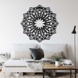 Wallxpert metalni zidni ukras 5093, mandala cvet sa kružićima i laticama, 58 x 58 cm, crni | Eponuda.com
