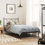  Metalni okvir za krevet s uzglavljem crni 90x190 cm | shoptok.hr
