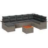  Sjedeća garnitura za vrt 9 kom. Siva poliratan 297.5 x 187.5 x 69 cm | shoptok.hr
