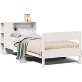 vidaXL Krevet s regalom za knjige bez madraca bijeli 90x200cm borovina | shoptok.hr