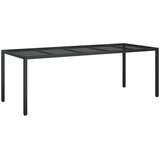  Vrtni stol crni 250x100x75 cm od kaljenog stakla i poliratana | shoptok.hr