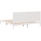  Dugi okvir kreveta bez madraca bijeli 200 x 210 cm masivno drvo | Shoptok.si
