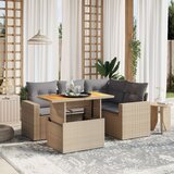 vidaXL 5-dijelni vrtni set sofa s jastucima bež od poliratana | shoptok.hr