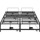  Električni podesivi okvir kreveta Crna 140 x 200 cm Čelik | shoptok.hr
