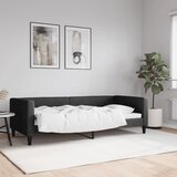  Dnevni krevet crni 90 x 200 cm od tkanine | shoptok.hr