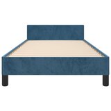  Posteljni okvir z vzglavjem temno moder 90x190 cm žamet | Shoptok.si
