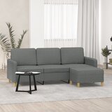 vidaXL Kavč trosed s stolčkom za noge temno siv 180 cm blago Cene