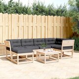 vidaXL 6-dijelni set vrtnih sofa od masivne borovine s jastucima Cijene