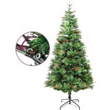  Osvijetljeno božićno drvce sa šiškama zeleno 195 cm PVC i PE | shoptok.hr