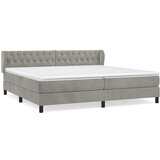 The Living Store Box spring postelja z vzmetnico svetlo siva 200x200 cm žamet - Box Spring Postelja, (21488658) | Shoptok.si